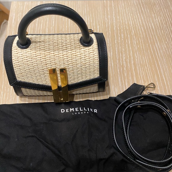 DeMellier Nano Montreal in Natural Raffia & Black Smooth - Picture 12 of 14